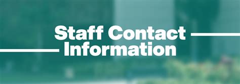 Staff Contact Information .